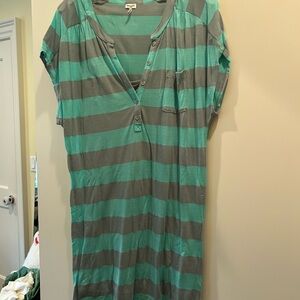 Splendid Teal and Gray Striped Top